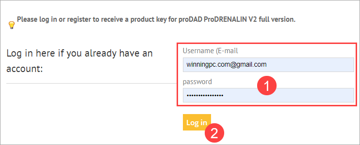 prodrenalin plus login