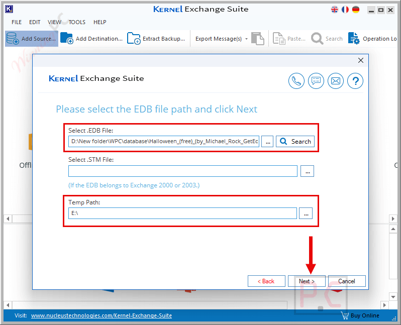select edb file kernel exchange suite