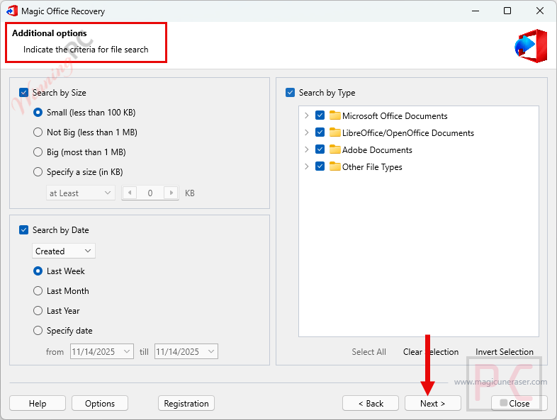 additional options magic office recovery additional options magic office recovery