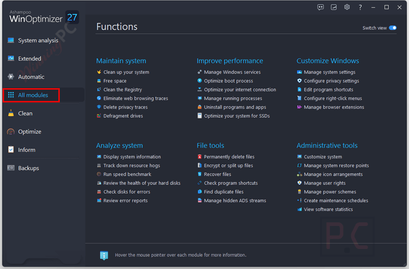 all modules ashampoo winoptimizer all modules ashampoo winoptimizer