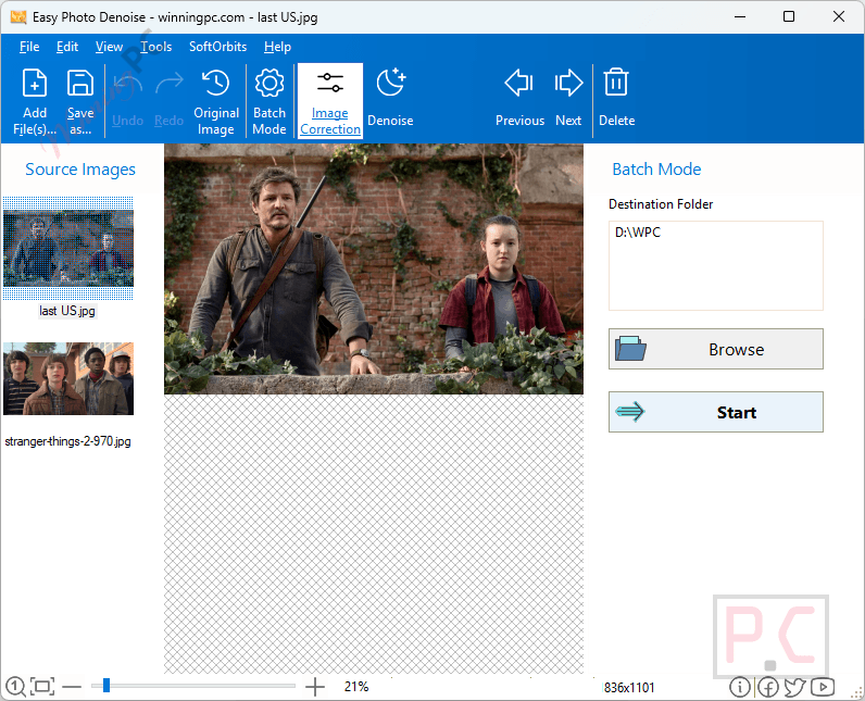 batch mode softorbits easy photo denoise