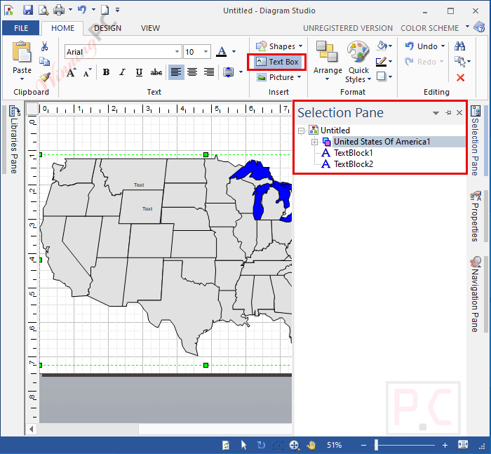 diagram studio text