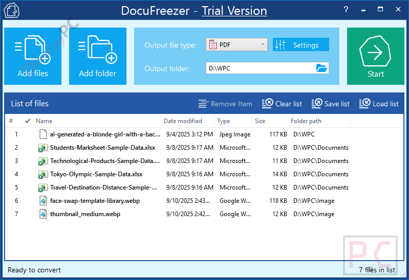 docufreezer main screenshot DocuFreezer