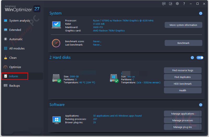 inform ashampoo winoptimizer inform ashampoo winoptimizer