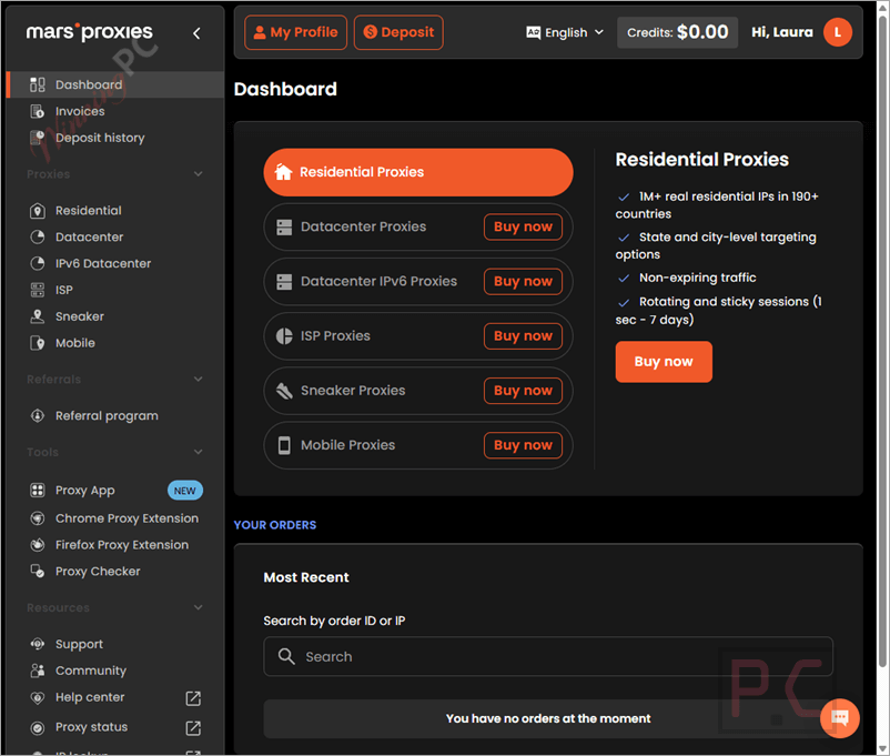 marsproxies main screenshot coupon MarsProxies
