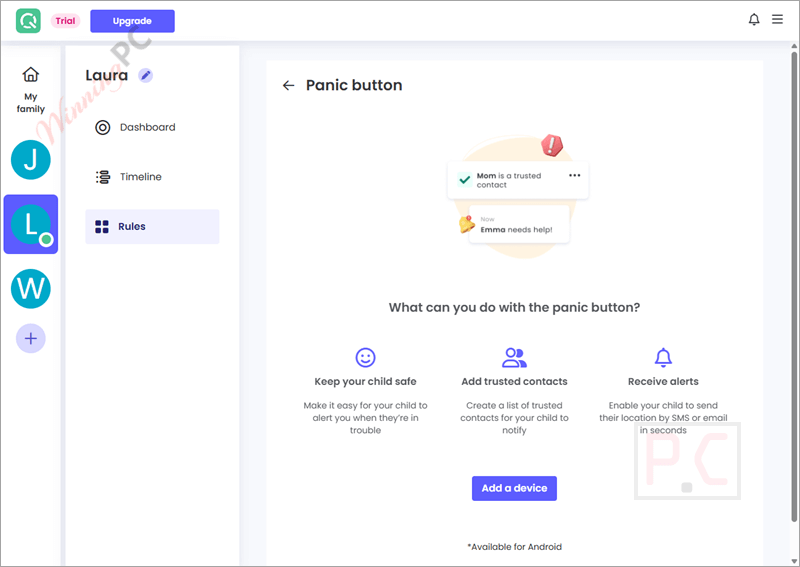 panic button qustodio