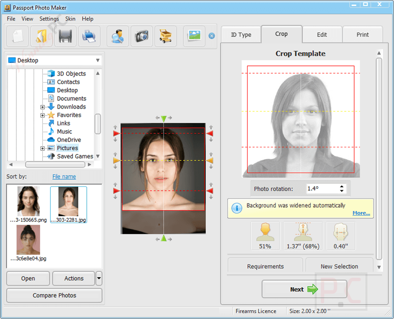 passport photo maker crop template