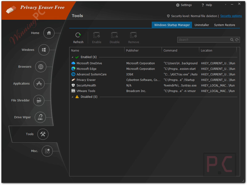 privacy eraser pro startup manager privacy eraser pro startup manager