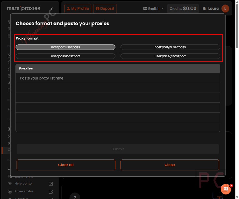 proxy format proxy format