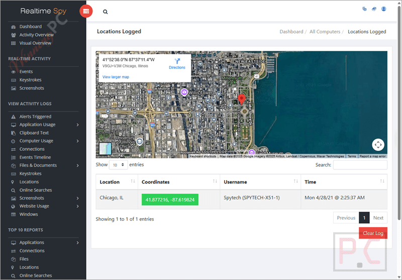 realtime spy location logged realtime spy location logged