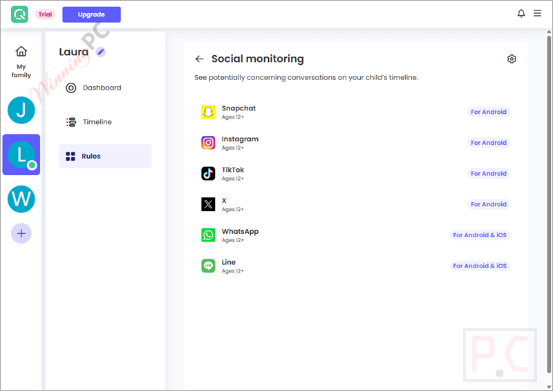 social monitoring qustodio