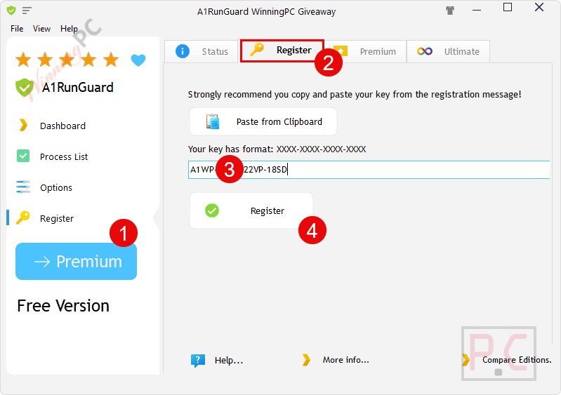 a1runguard premium activation