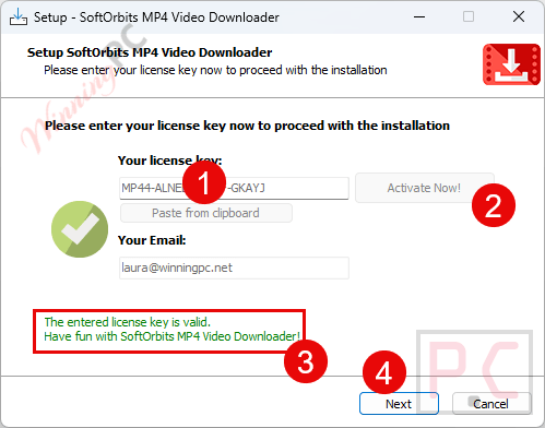activate softorbits mp4 downloader for youtube code
