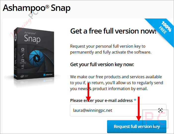ashampoo snap giveaway page free