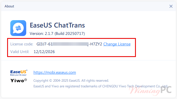 easeus chattrans pro full license code