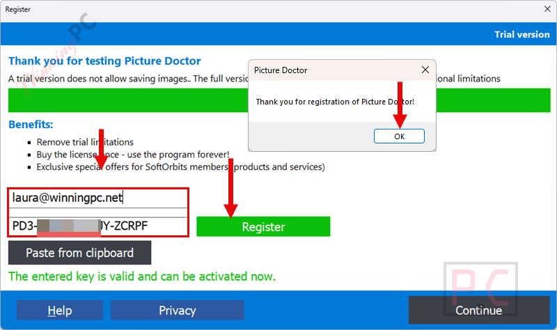 enter softorbits picture doctor key