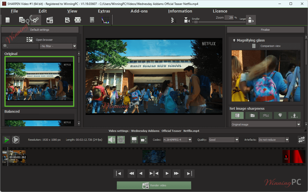 franzis sharpen video screenshot Franzis SHARPEN Video Screenshot