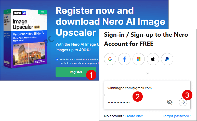 nero ai image upscaler pro giveaway page Nero AI Image Upscaler giveaway download