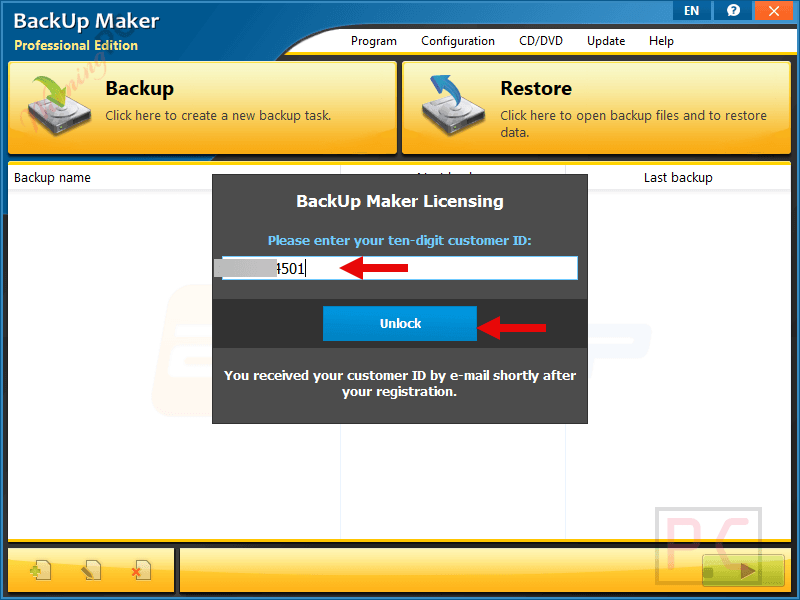 unlock ascomp backup maker professional