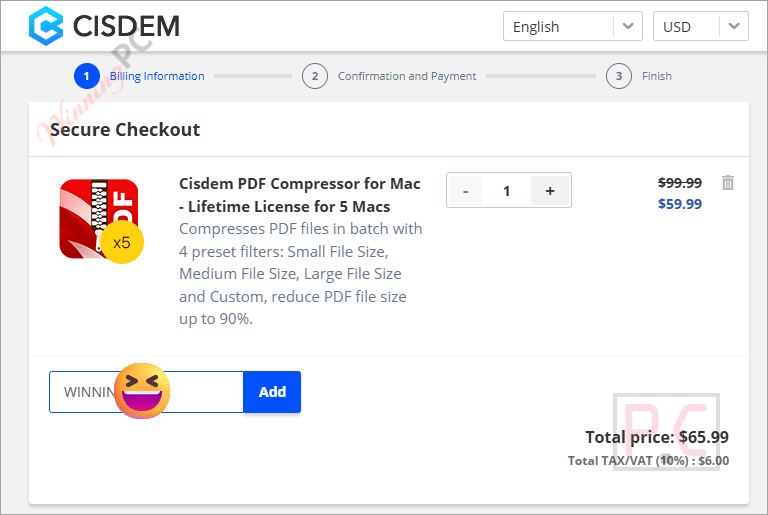 cisdem pdf compressor coupon code applied successfully Cisdem PDF Compressor coupon code applied successfully