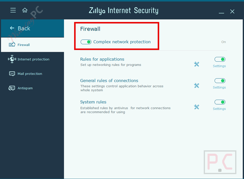 firewall zillya internet security