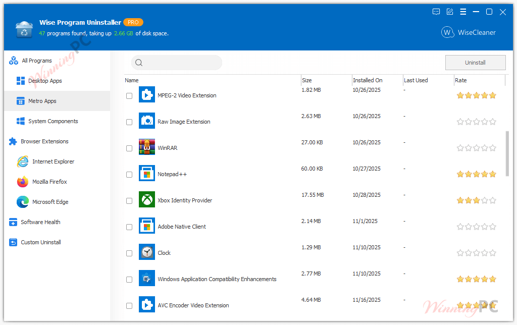 giveaway wise program uninstaller metro apps