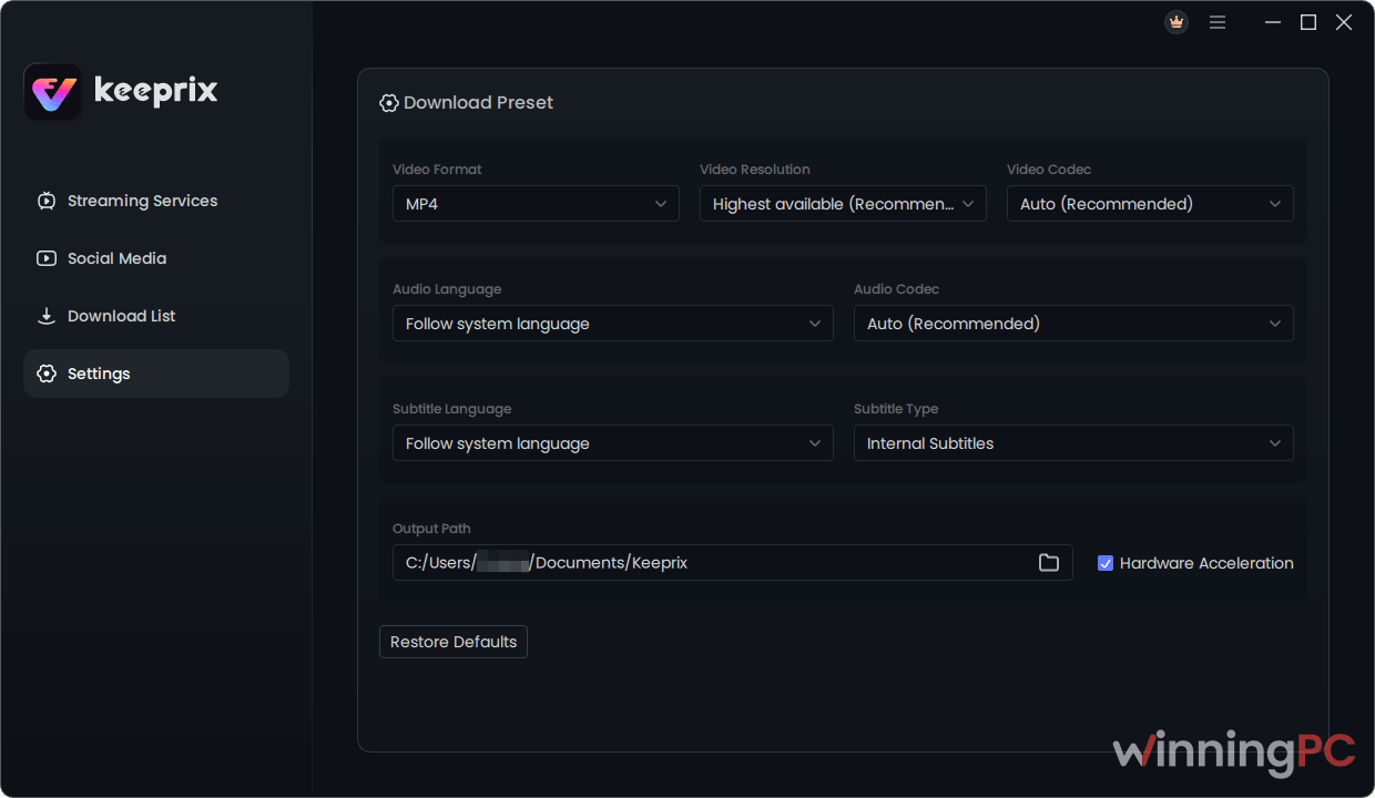 keeprix setting screenshot keeprix setting screenshot
