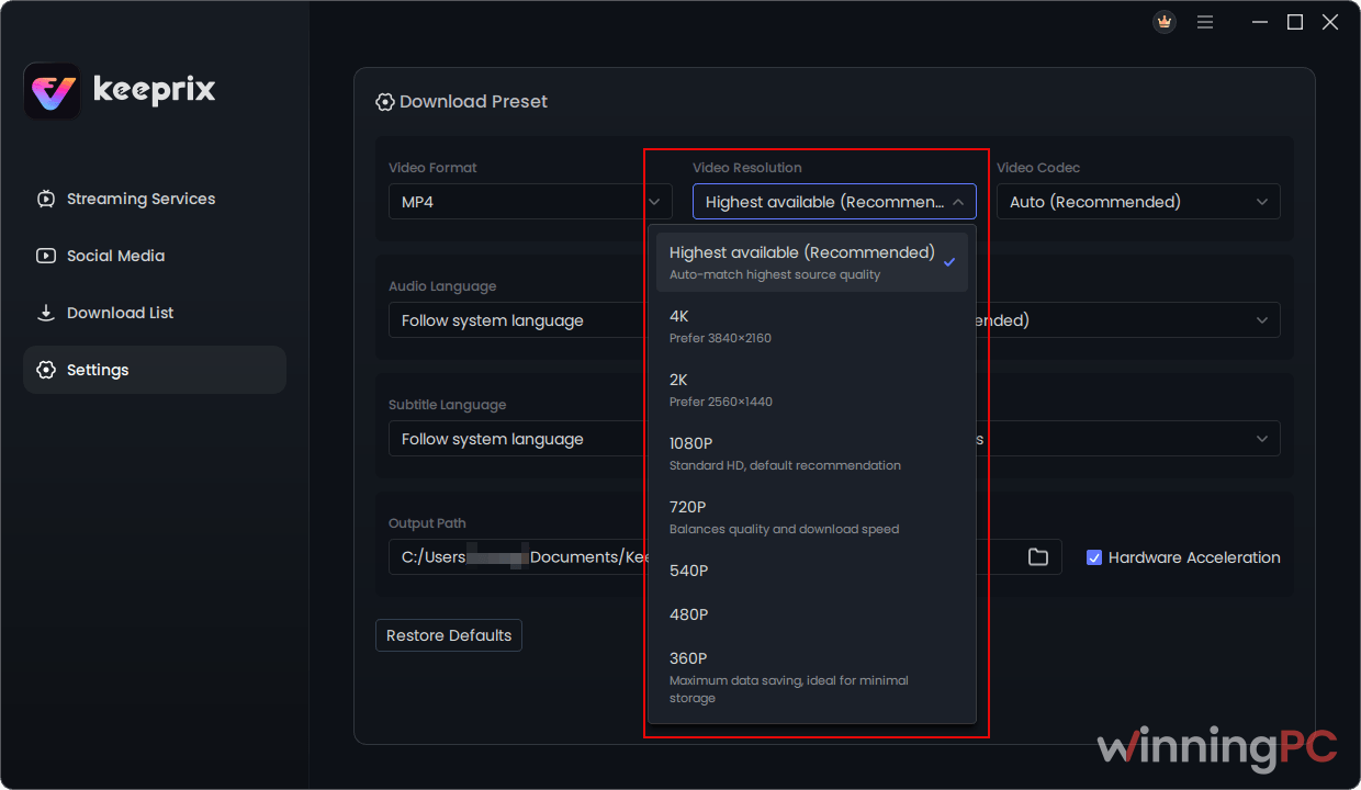 keeprix video resolution screenshot keeprix video resolution screenshot