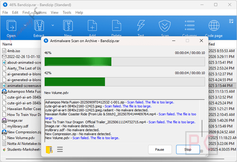 malware scan bandizip professional