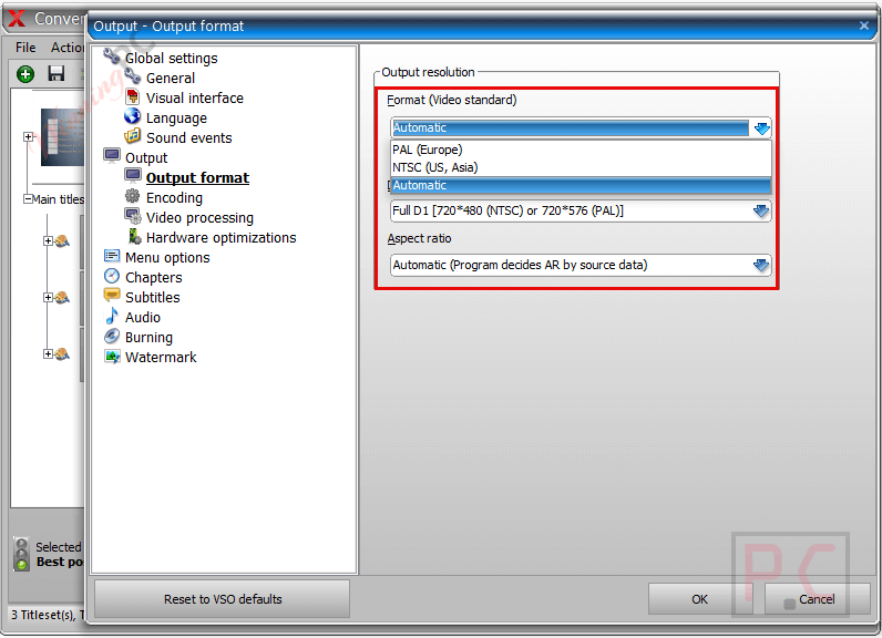 output resolution output resolution