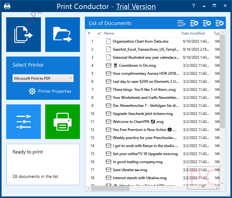 print conductor add files Print Conductor