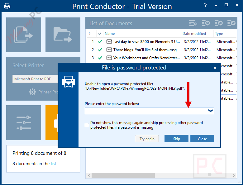 print conductor password protected print conductor password protected