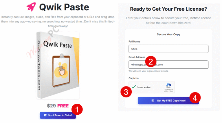 Qwik Paste Giveaway License Code for Free Download