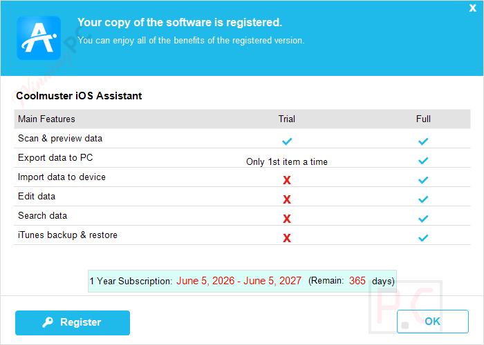 subscription coolmuster ios assistant key