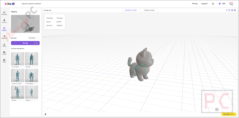 vita 3d rigging