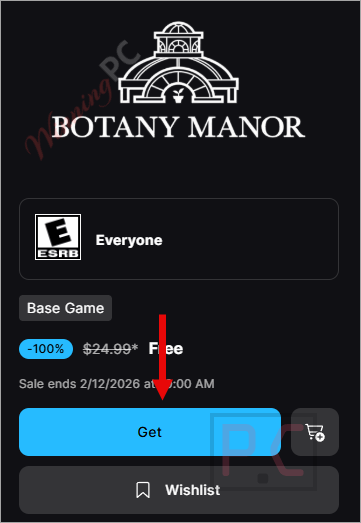 botany manor giveaway page