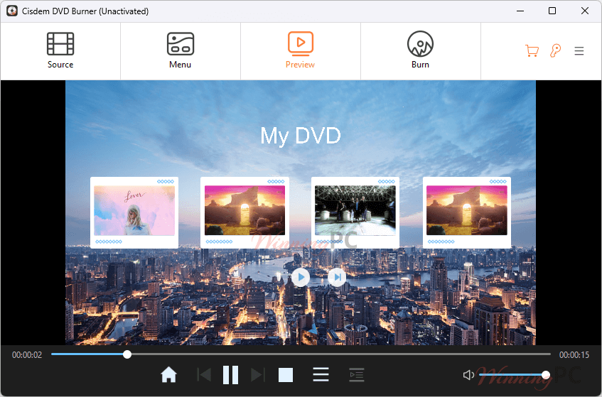 cisdem dvd burner preview screenshot