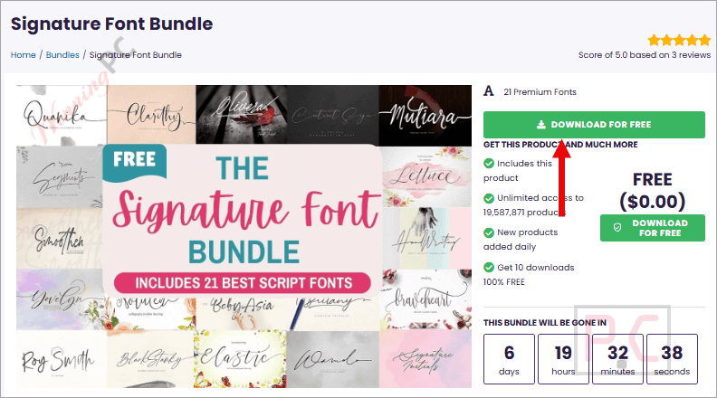 download the signature font bundle for free