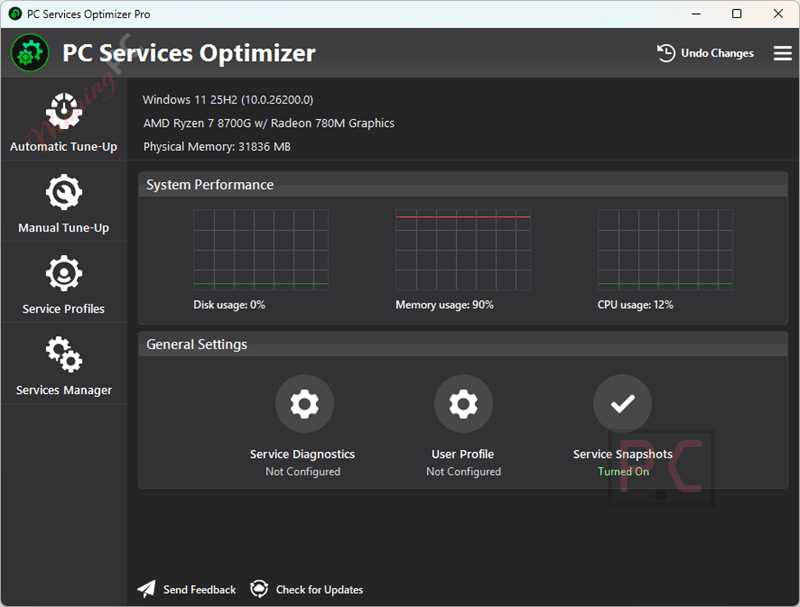 giveaway pc services optimizer pro main screenshot PC Services Optimizer Pro