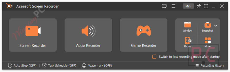 iseesoft screen recorder main screenshot free Aiseesoft Screen Recorder