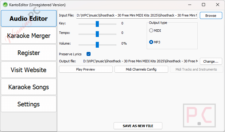 kanto audio editor main screenshot Kanto Audio Editor