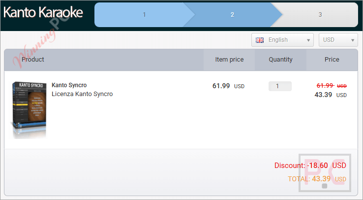kanto syncro checkout with coupon code Checkout screenshot showing the "Coupon Code" field with the discount applied.