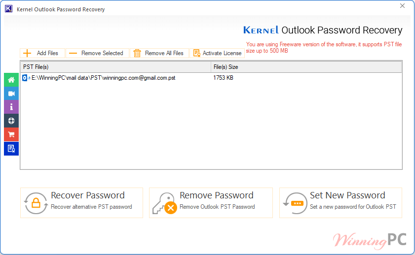 kernel outlook password recovery screenshot Kernel Outlook Password Recovery Screenshot