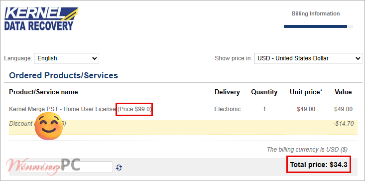kernel pst merge coupon code checkout