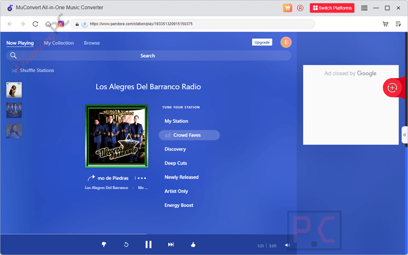muconvert pandora music converter main screenshot MuConvert Pandora Music Converter