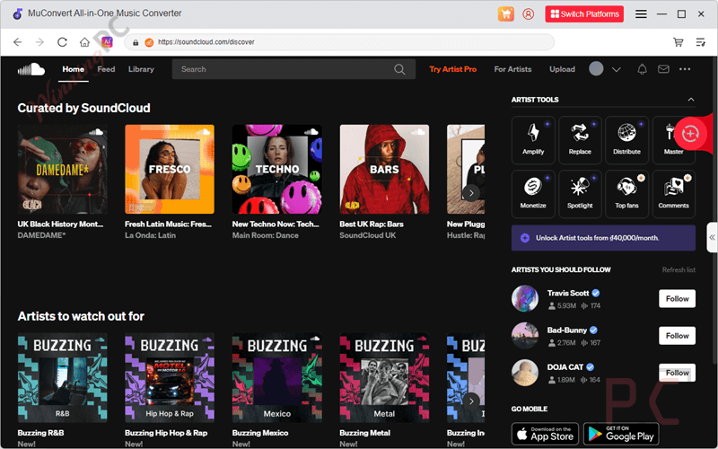 muconvert soundcloud music converter main screenshot MuConvert SoundCloud Music Converter