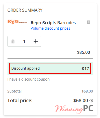 reproscripts barcodes checkout page reproscripts barcodes checkout page