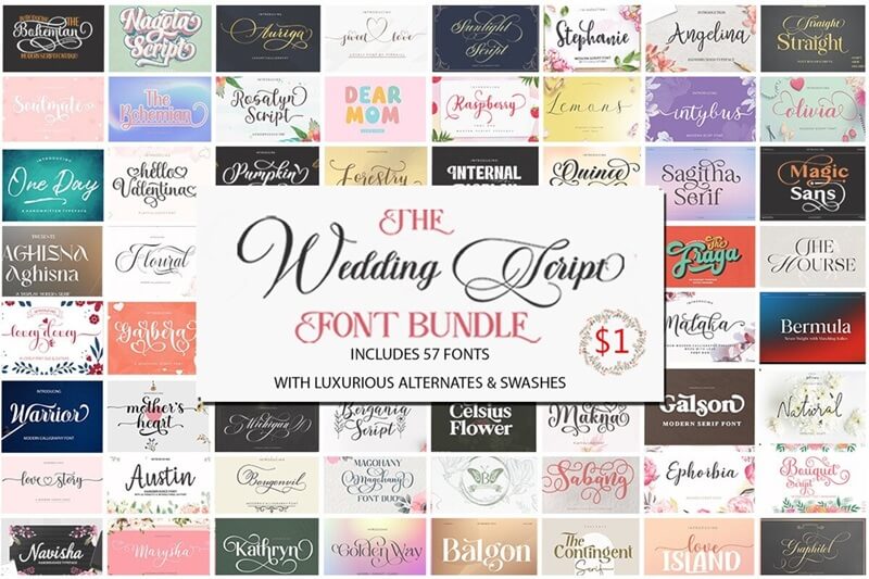 the wedding script font bundle giveaway The Wedding Script Font Bundle