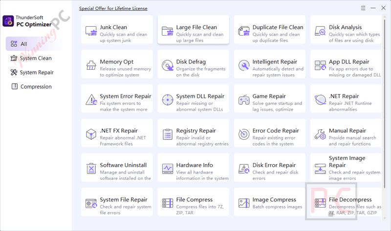 thundersoft pc optimizer free main screenshot ThunderSoft PC Optimizer