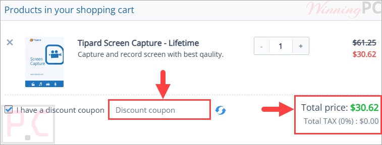 tipard screen capture coupon code